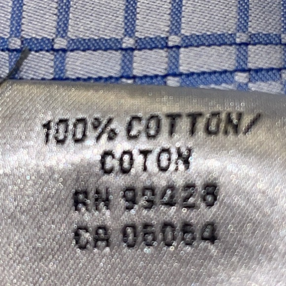 Bugatchi Men's Blue and White Button Down Patterned Shirt. Size Large. - Picture 8 of 16